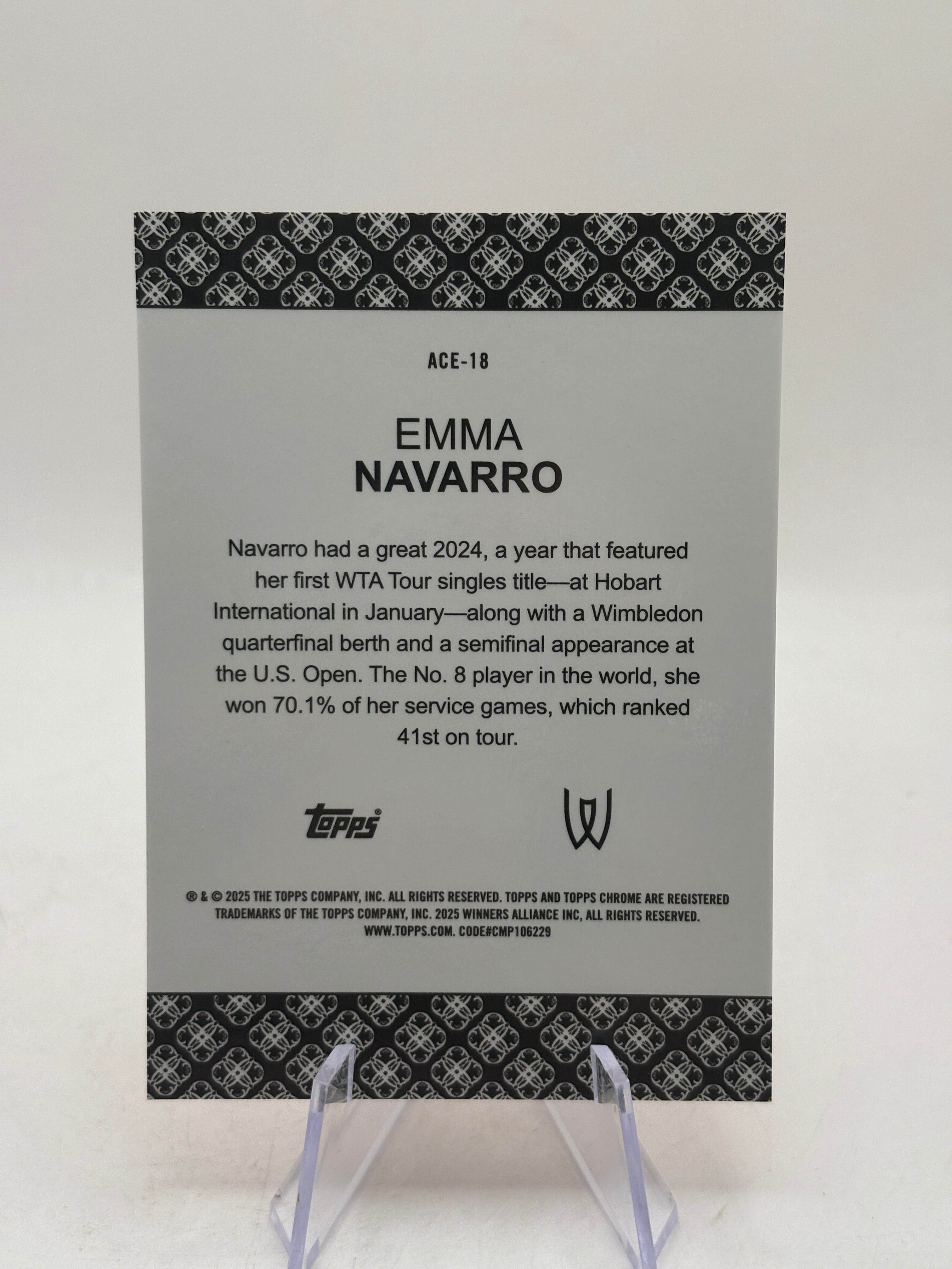 2025 Topps Chrome Tennis - Emma Navarro Aces Orange /25, photo 2